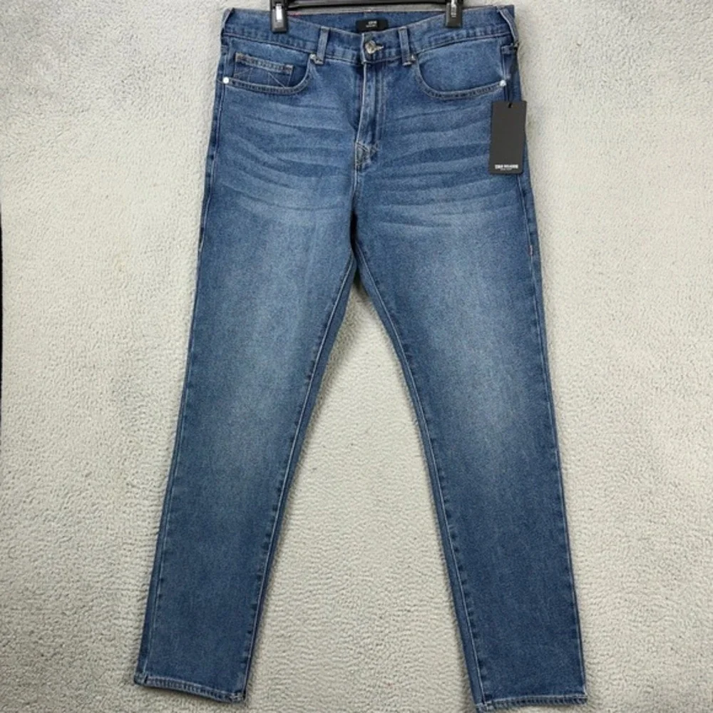 True Religion Men Geno Relaxed Slim Fit Jeans 33 Blue Stretch 5 Pocket Denim NEW